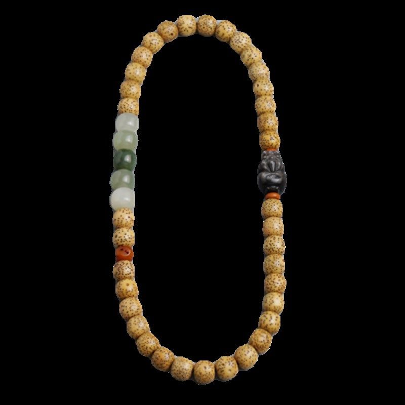 极速陈籽星月菩提子手串手持念佛珠黑曜石貔貅和田玉文.玩天然配