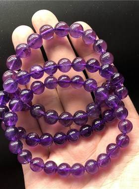 极速天然紫水晶单圈手链 紫色水晶手串饰Z品礼物包邮