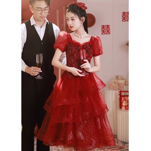 极速敬酒a服女2025新款 连衣裙平 小个子仙气网纱订婚礼服回门便装