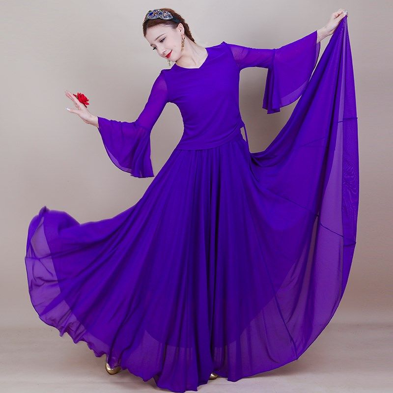 极速新疆舞蹈服套装网纱春夏季新款民族舞古典舞喇叭袖Z服装维族