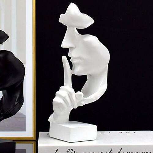 极速Thinker Statue Silence Is Gold Abstract SArt Figurine
