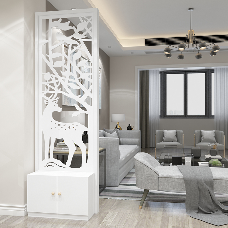 极速屏风隔断客厅简约现代鞋柜一体时尚装饰O家用小户型双面进门