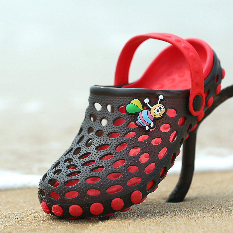 极速儿童洞洞鞋男童沙滩鞋夏季女童拖鞋防滑宝宝浴室凉拖鞋.25-44