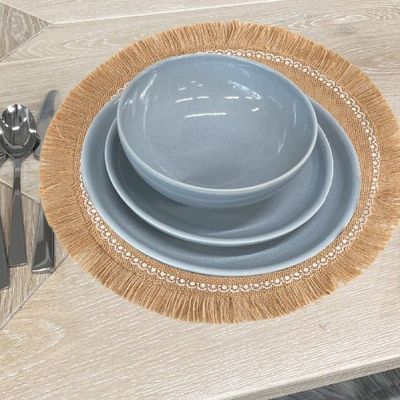极速Boho Round Placemarts Set Of 6 Set Of 6 Linen Table Mats