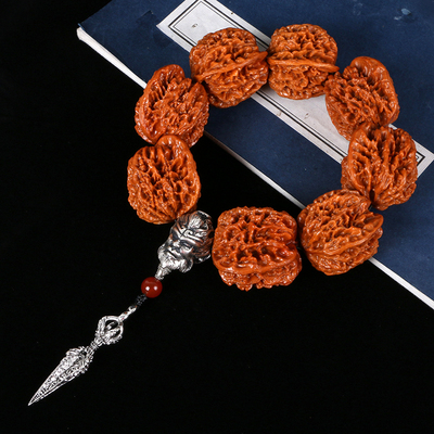 极速文玩核桃手串野生满天星官帽四座楼狮子头念珠佛W珠男手持手