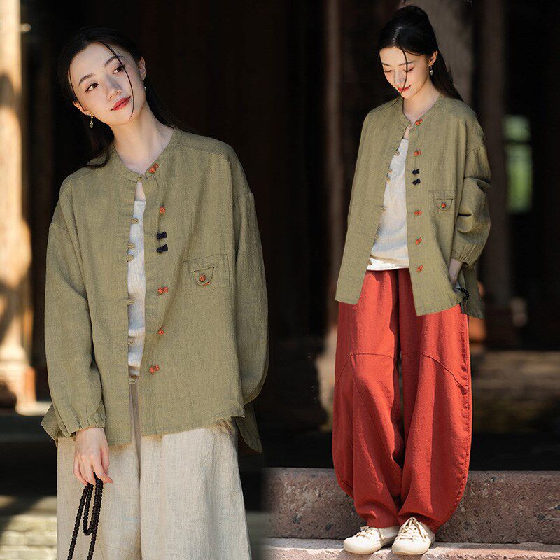 新品禅意佛系中国风女装2025新款春夏开衫外套修S行居士服禅服三