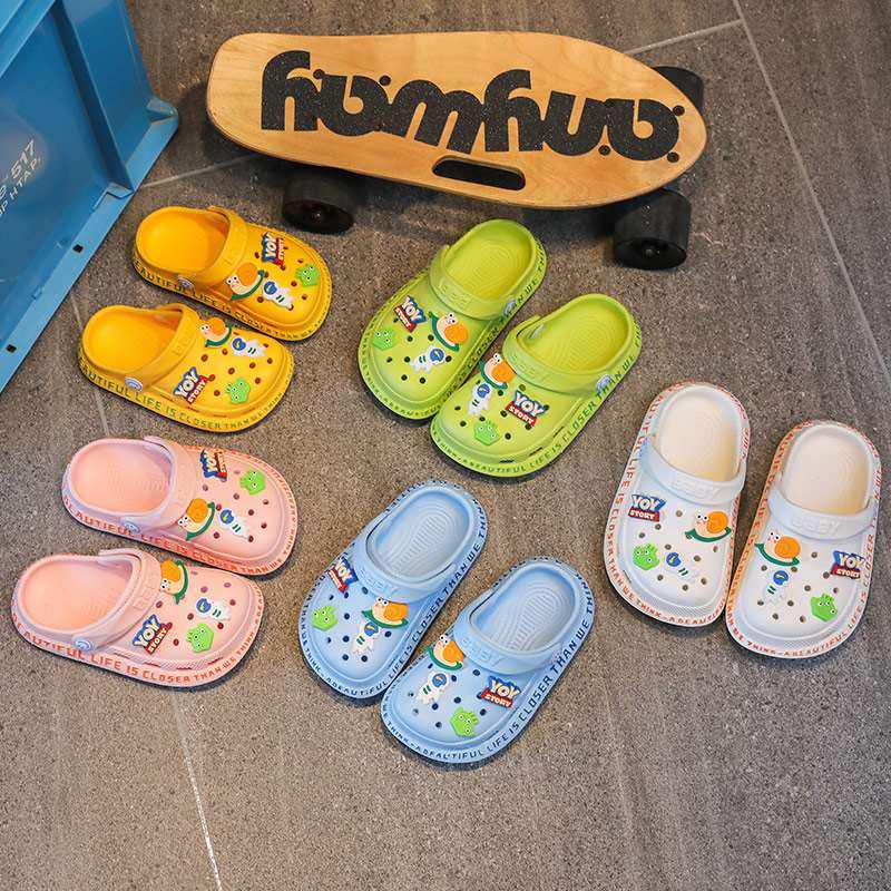 极速儿童洞洞鞋夏季可爱卡通小蜗牛包头凉拖鞋家T居防滑外穿亲子