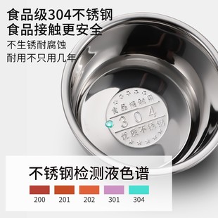 极速食品级304不锈钢盆带盖加厚厨F房料理盆子油缸家用汤盆猪油盆