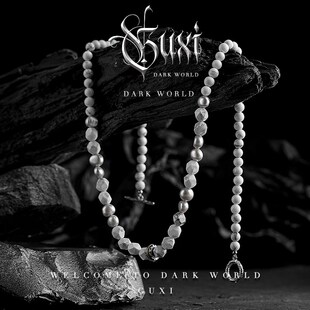 极速GUXI【溯雪】白色串珠项链男生简约J 巴洛克珍珠毛衣链小众高