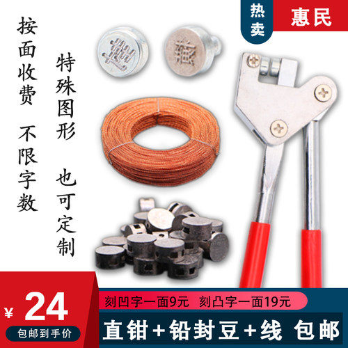 铅封钳套餐铅封豆封表线铅封钳子刻字封签电表水表铅封防盗扣包邮