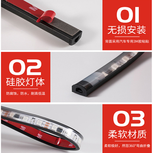 12V 24V通用七彩跑马流水灯条货车轻卡车中网车顶流光霹雳游侠灯