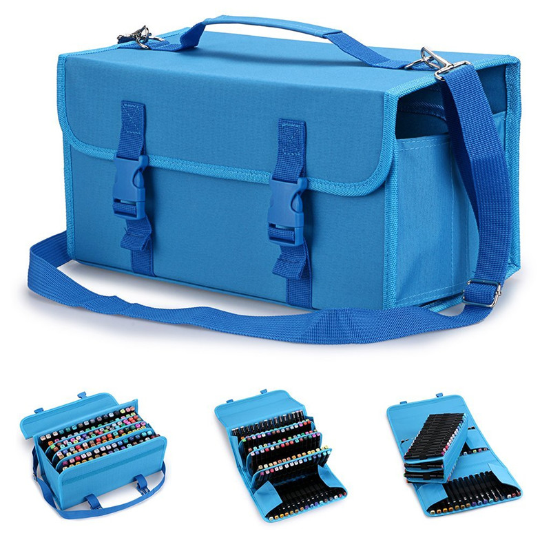 2019新款大容量马克笔笔盒 马克笔收纳盒120孔168孔装包邮