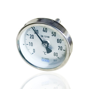 供应WIKA威卡双金属温度计盾构机专用轴向WSS-63Z 80°C L45*8mm