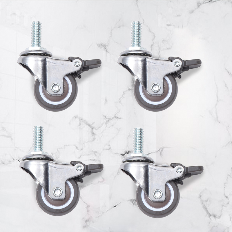 VRS防滑减震脚l轮万向轮带止锁刹车滑轮滚轮可移动轮子4个/套