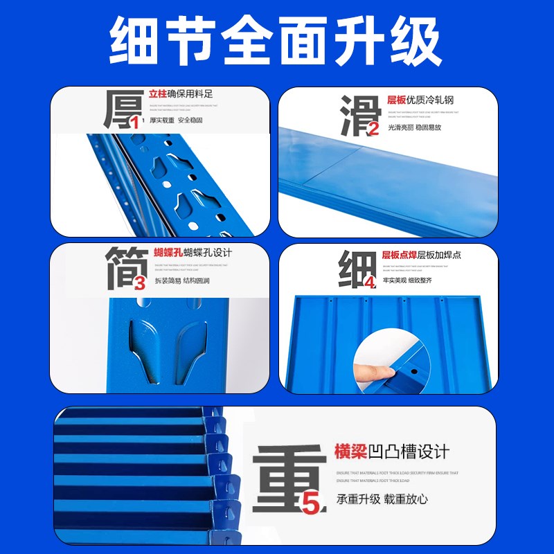 货架超强承重f仓储多层置物架家用重型货物架仓库储物架超市铁架