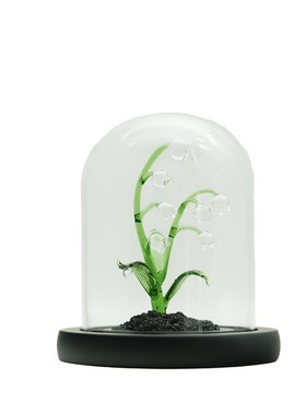 淄博琉璃手作仿真铃兰q花桌面摆件玻璃罩永生花治愈系创意生日礼
