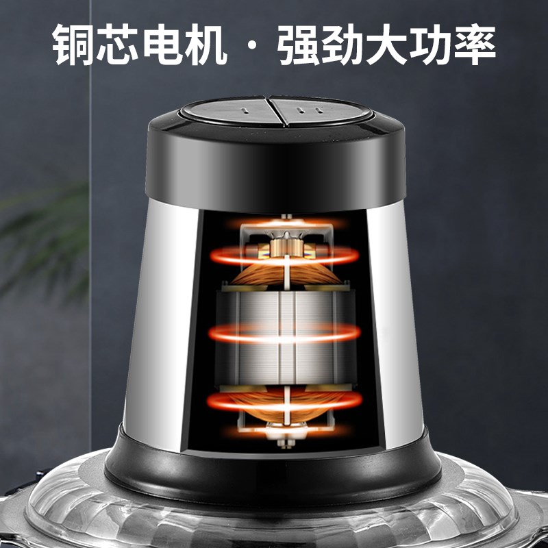 半球绞肉机家用h电动搅拌碎肉机打绞馅蒜泥碎菜机2L3L不锈钢大容