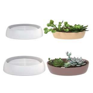 椭圆船形花盆硅胶模具DIY滴胶树脂椭圆收纳盒混泥土水泥花盆模具