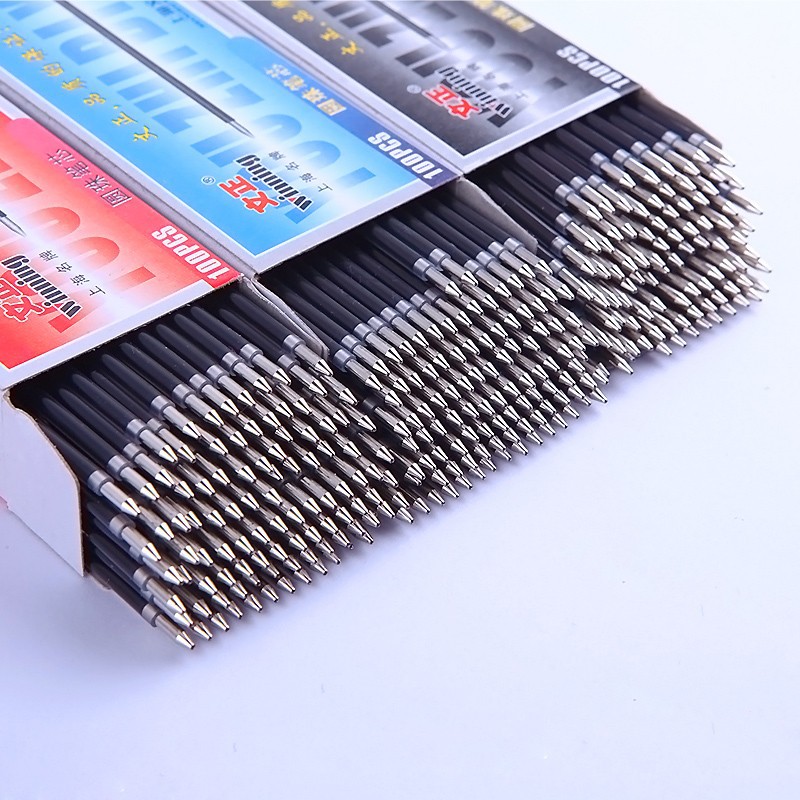 文正2001圆珠笔芯蓝色黑色红色107原子笔芯按动式圆珠笔0.7mm笔芯