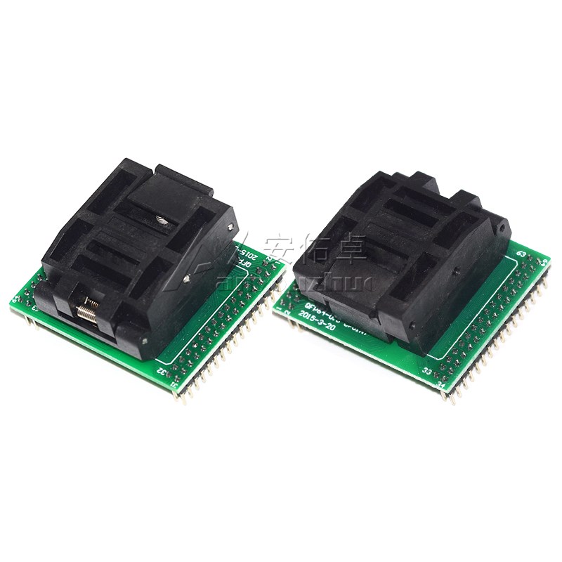 LQFP64烧录座TQFP64转DIP64测试座 编程器STM32 QFO64S-0.5-CPR1N