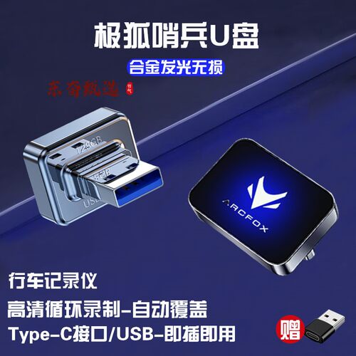 适用于极狐阿尔法S5/T5哨兵模式U盘行车记录仪type-c迷你车载优盘