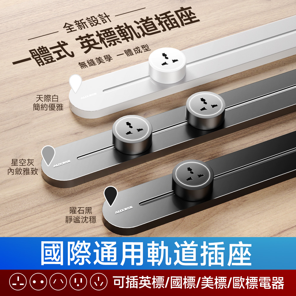 英式一體成型軌道插座