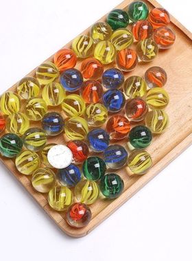 14mm玻璃球弹珠机专用玻璃珠25mm滚滚球溜溜球小球玻璃球透明上课