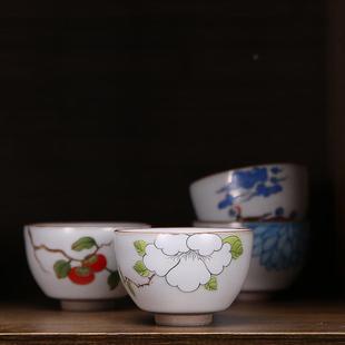 陶瓷功夫主人杯个人单杯开片可养家用汝窑品茗杯茶碗汝瓷茶具茶盏