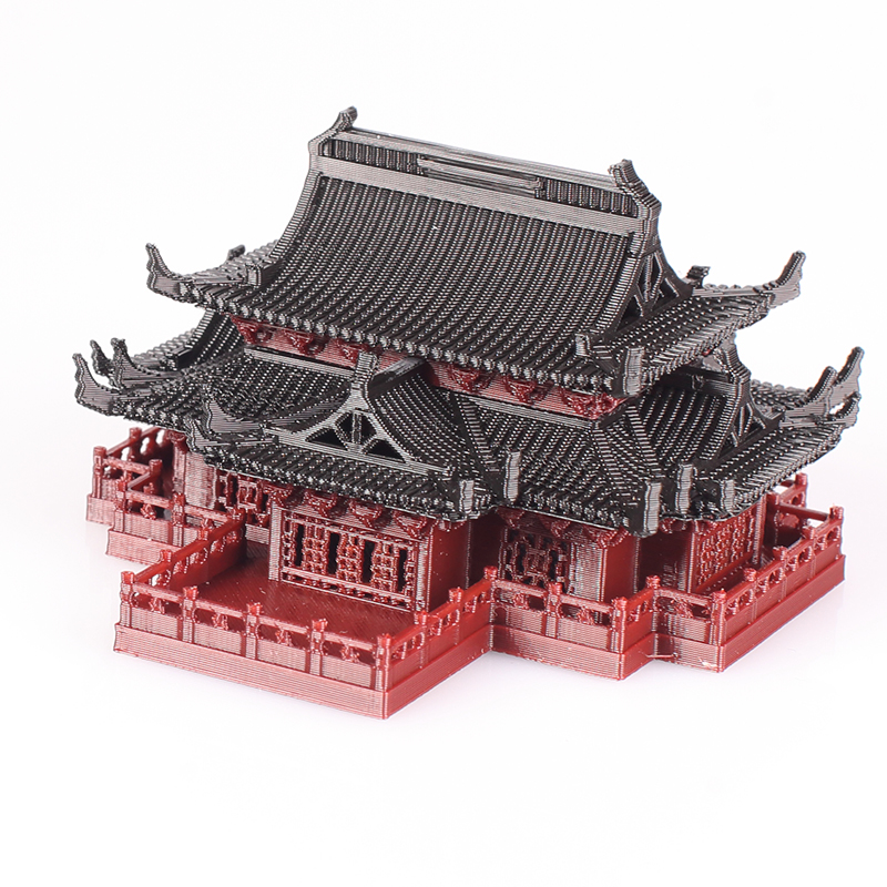 大雄宝殿造景小摆件假山奇石水陆鱼缸庭院盆景书房中式古建筑模型