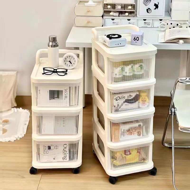 婴儿用品置物架子卧室客厅移动小推车分层宝宝喂养零食奶瓶储物柜