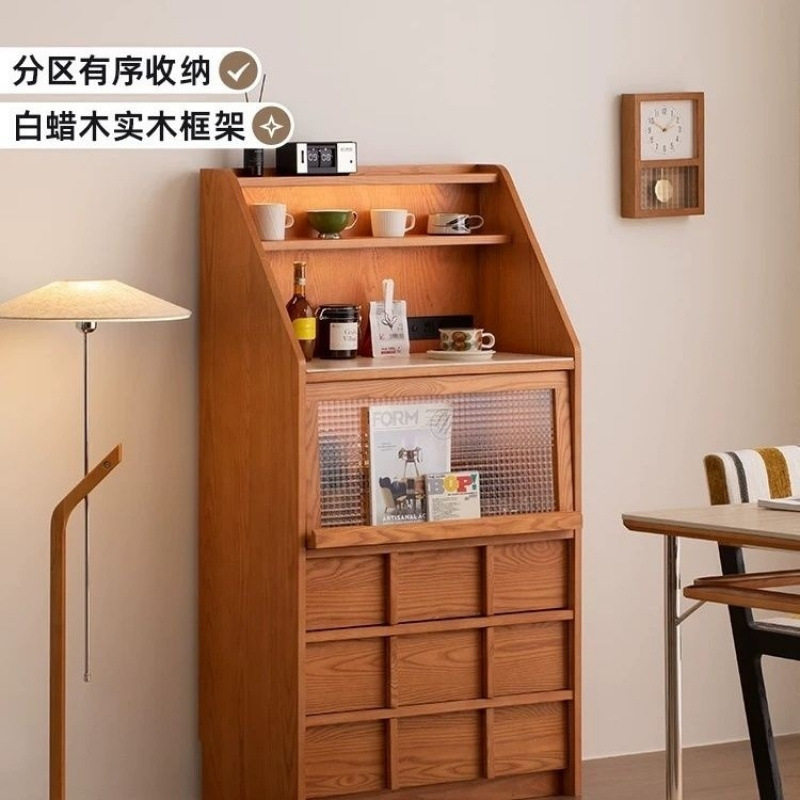 法式美式复古实木电视柜茶几客厅黑色古风储物柜小户型落地收纳柜