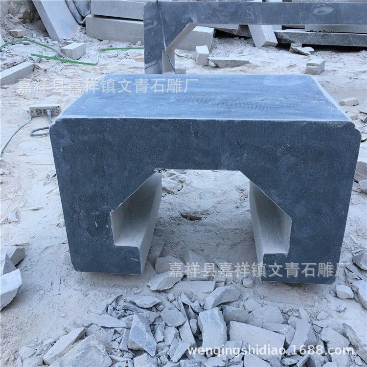 公园广场石雕坐凳石头凳子文青大理石整体简洁石凳子