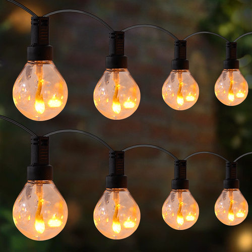 户外G40泡泡火焰灯串USB防水球泡led灯串庭院装饰节日露营装饰