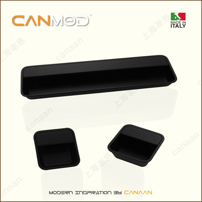 Canmod迦南原装意大利进口 哑黑色现代简约抽屉柜门暗拉手82332