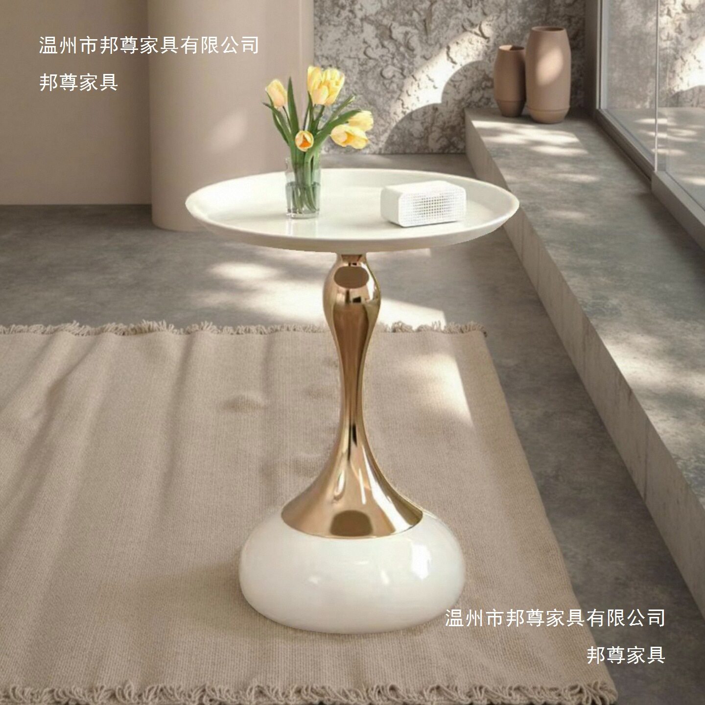 工厂直发小户型铁艺茶几床头圆形置物角几阳台小桌小蛮腰沙发边几