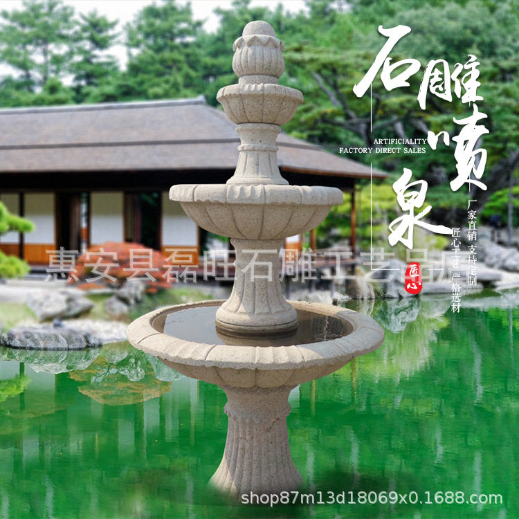厂家直供石雕喷泉广场会所花岗岩流水钵盆欧式雕刻大理石喷泉