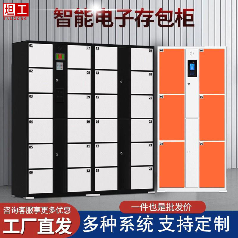 坦工 超市存包柜商场指纹条码刷卡扫码智能人脸手机寄存放柜