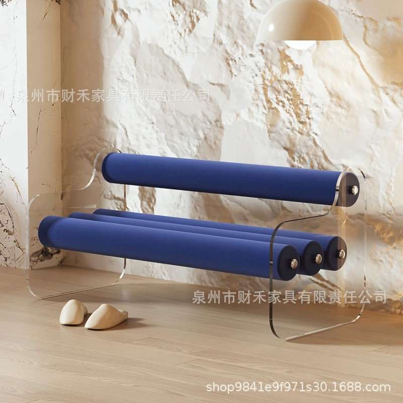 设计师透明亚克力换鞋凳长条凳家用门口穿鞋凳卧室床尾凳餐桌餐椅