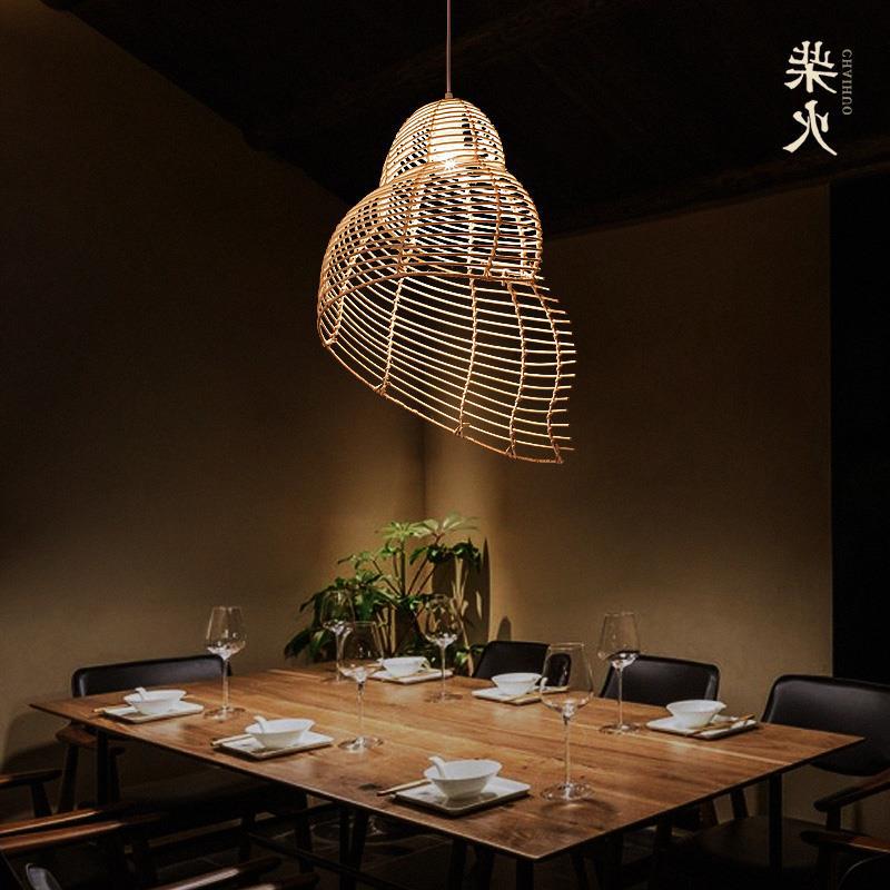 艺术灯藤艺吊灯走廊阳台东南亚入户花园餐厅茶室客栈民宿日式藤编
