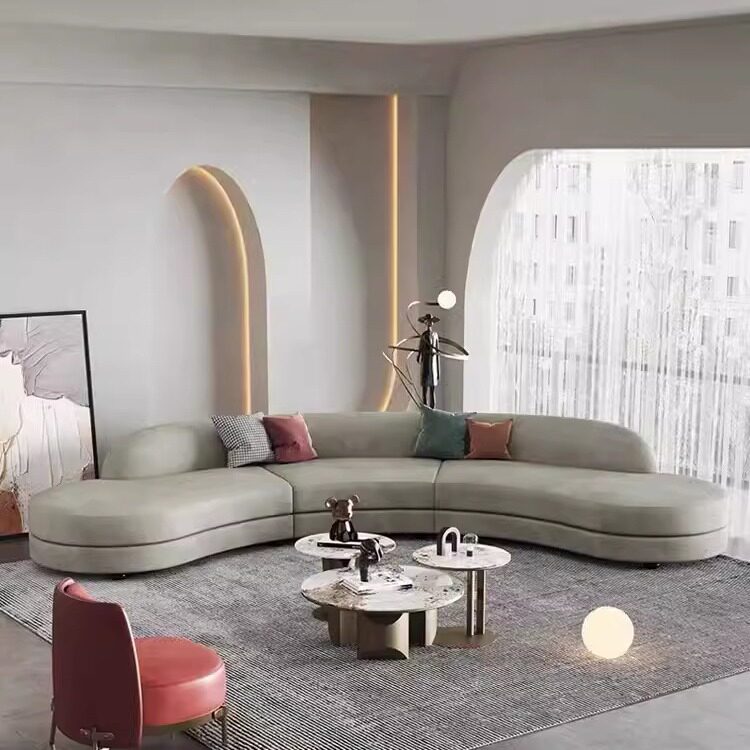 北欧现代设计师圆弧组合沙发