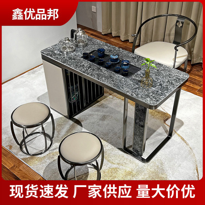茶桌全套茶台现代简约岩板茶桌自动烧水多功能家用办公一体茶台