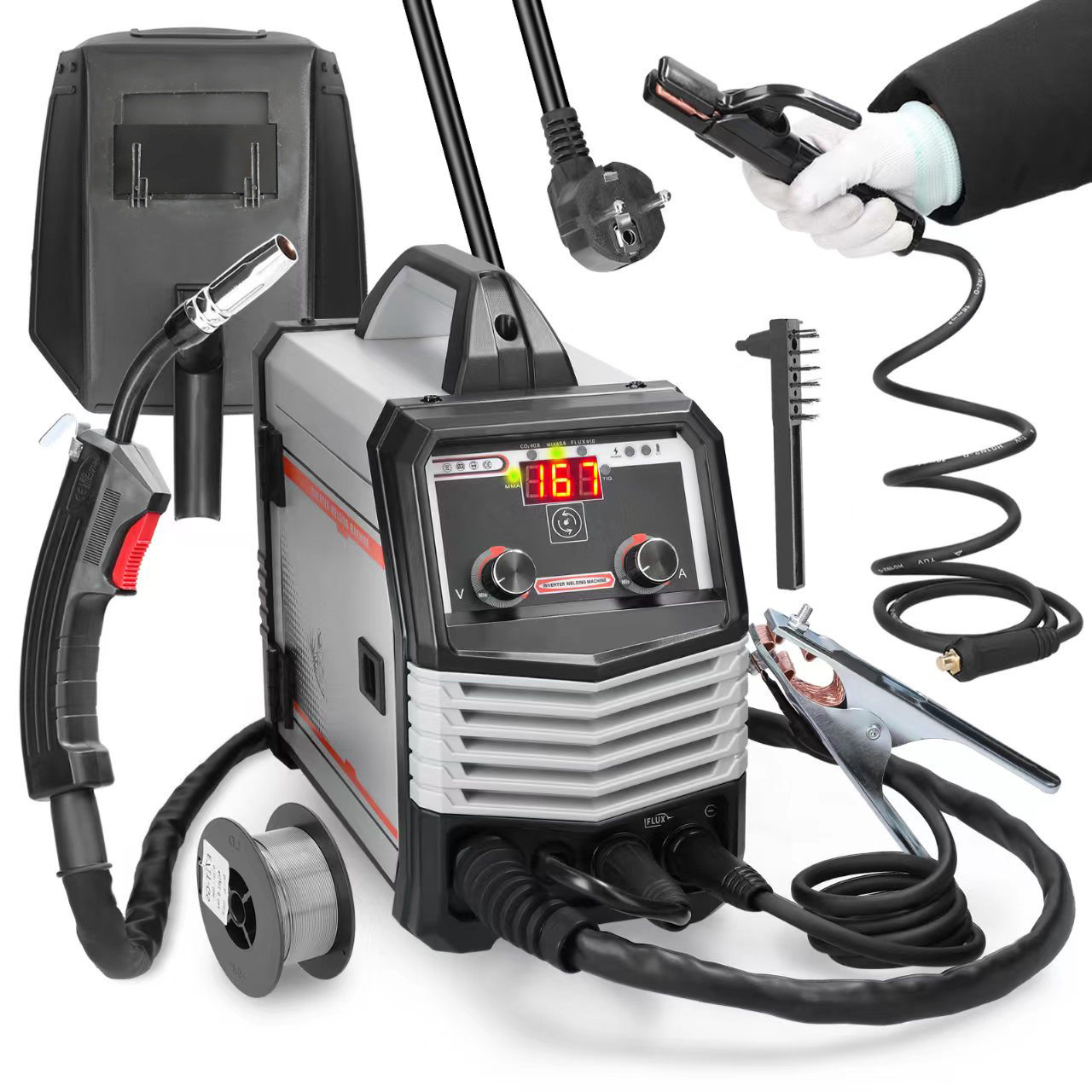 120A110/220V1kg4合1多功能美规气保焊机MIG/MAG/TIG/MMA电焊机
