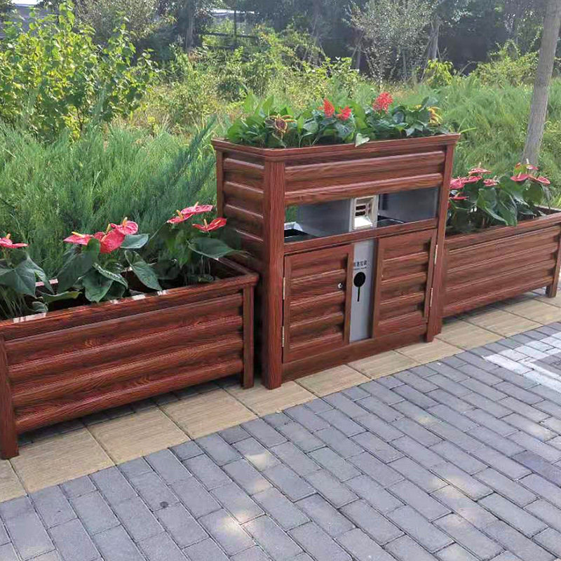 垃圾桶花箱铝合金组合户外花槽道路护栏花坛市政花桶花架