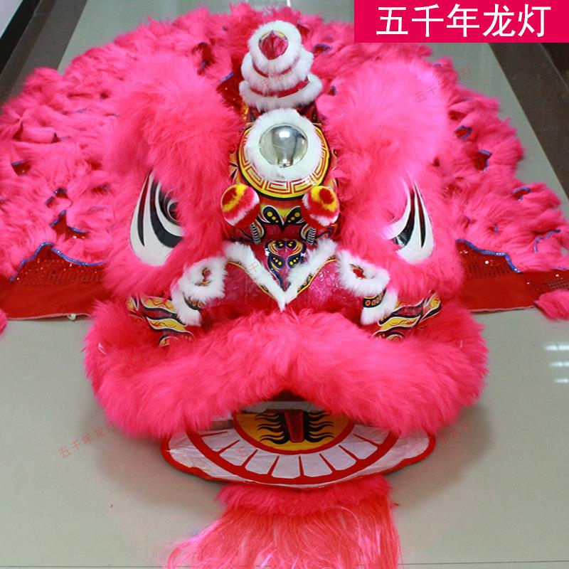 玫红南狮羊毛南狮舞狮道具南狮醒狮舞龙舞狮道具五千年龙灯