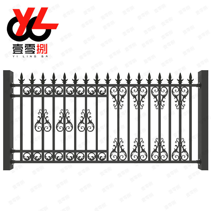 现货小区别墅庭院防盗铁艺栅栏氟碳漆喷涂围墙防护栏杆护栏防攀爬