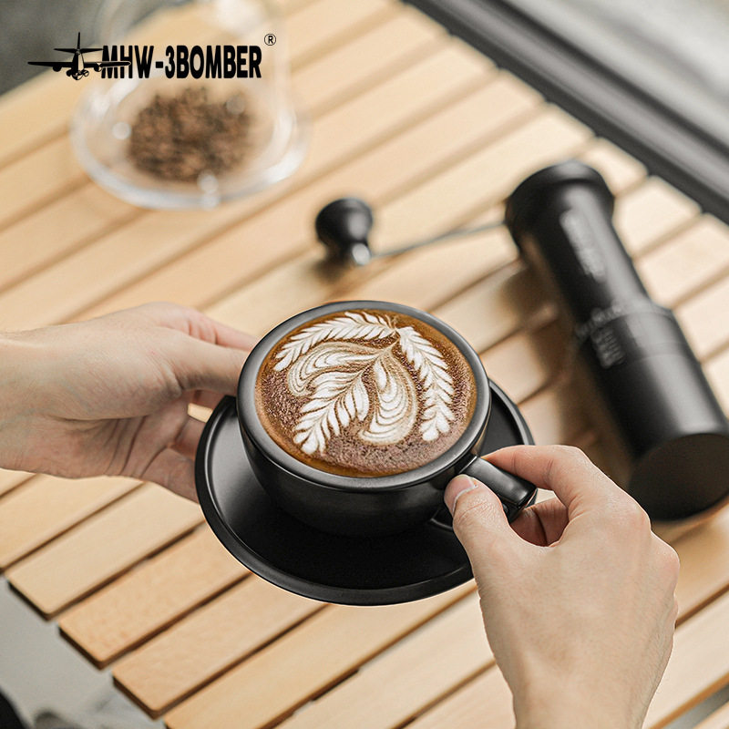 MHW-3BOMBER轰炸机泽田杯 陶瓷杯咖啡杯 拿铁艺术拉花杯压纹280ml