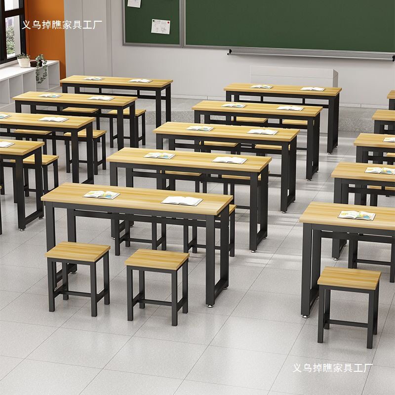 简约现代双人位课桌椅组合