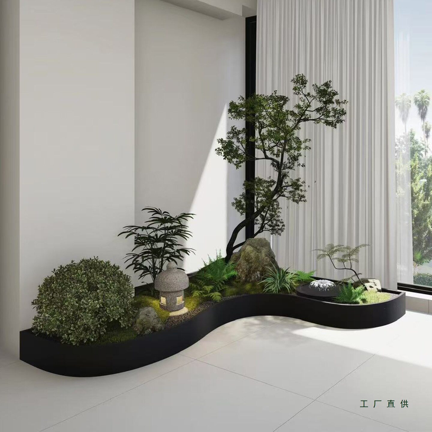 定 制不锈钢花箱组合阳台异形花箱庭院露台造景花池室内成品花坛