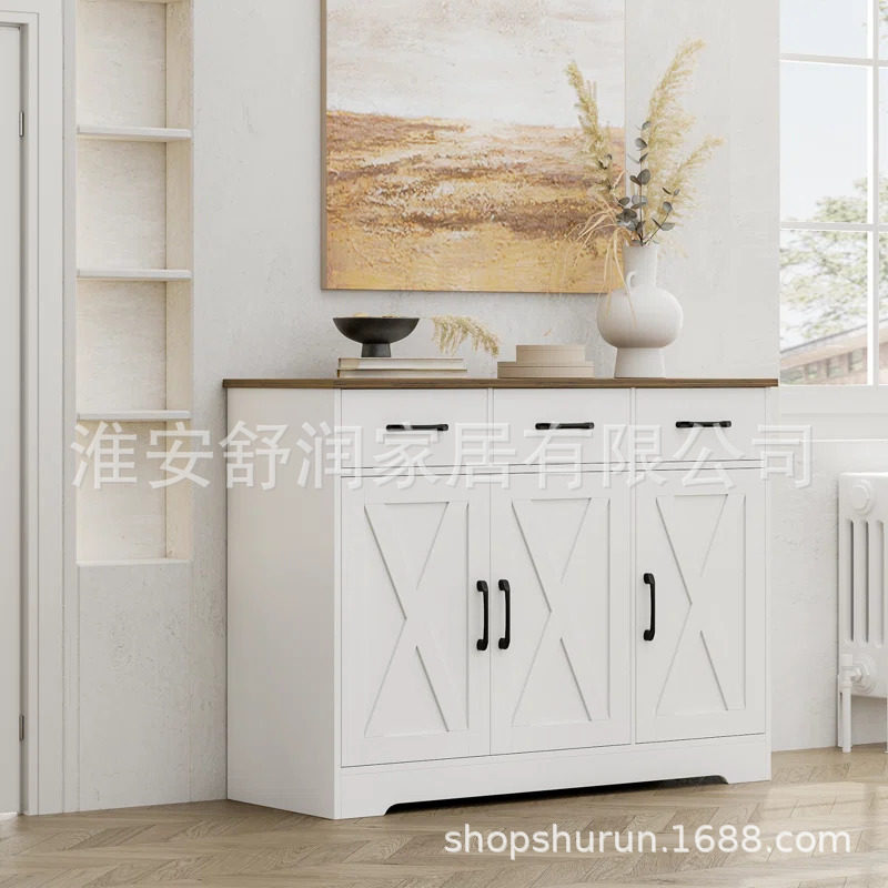 意式餐边柜高柜一体家用靠墙玄关柜客厅边桌茶水柜白色储物收纳柜
