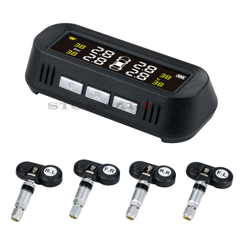 隐藏粘胎压监测器可选内置外置太阳能充电粘贴式胎压监测TPMS